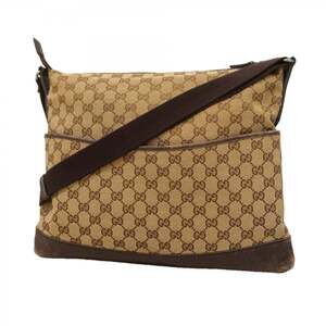 Gucci GG Canvas Shoulder Bag 145856, Brown Canvas, Women's